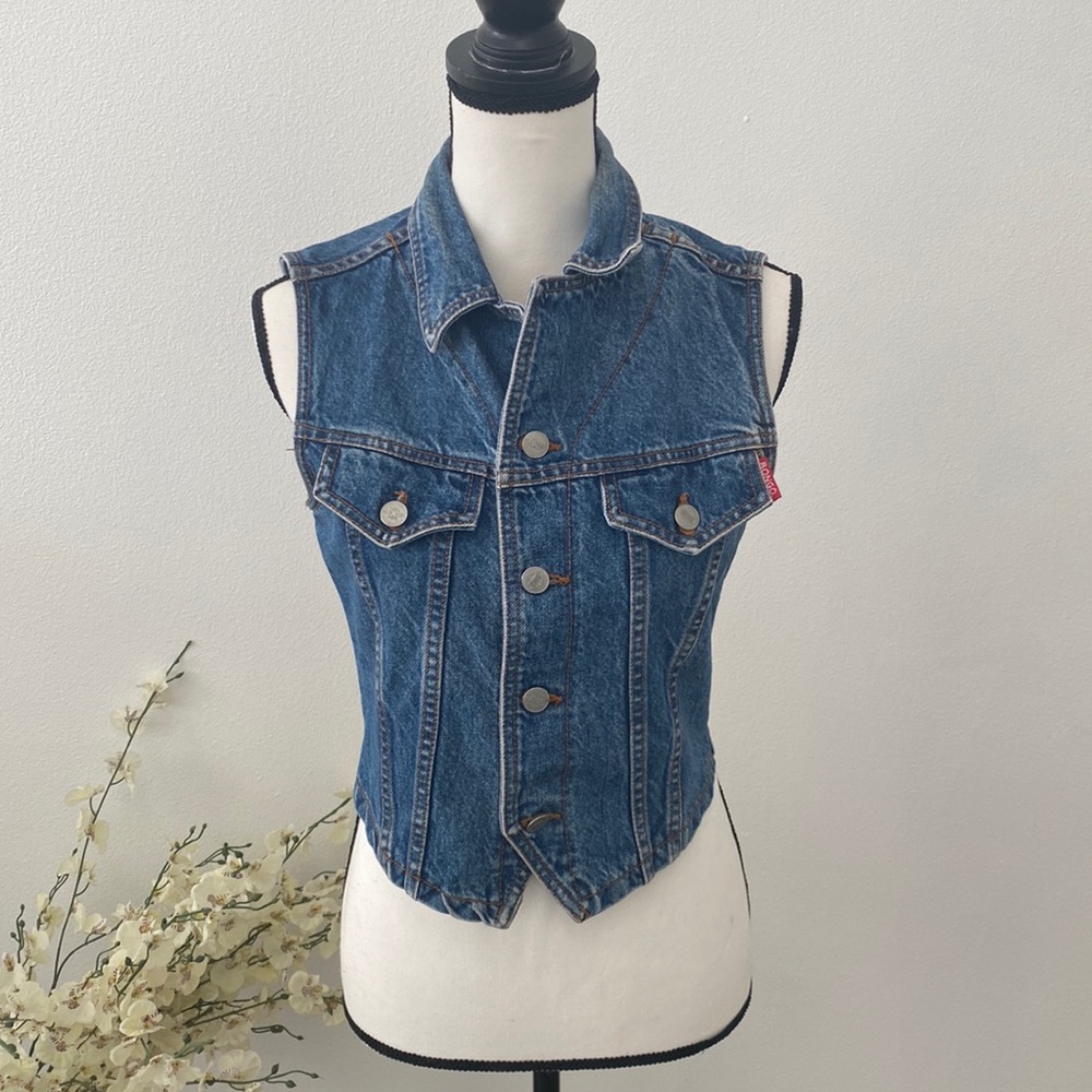 Bongo by gene Montesano jean denim vest size M
